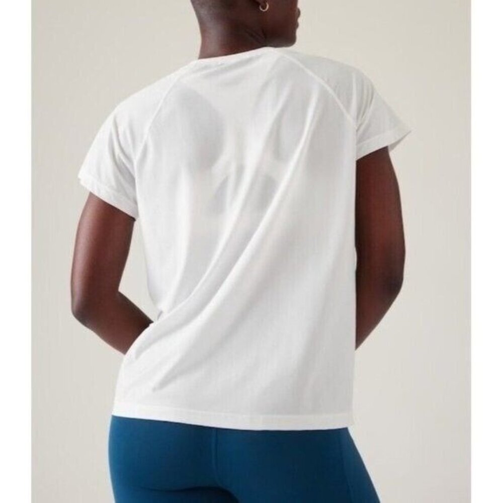 Athleta XL/ T Ultimate Train Tee Bright White X-Large Tall Short Sleeve - Picture 3 of 3
